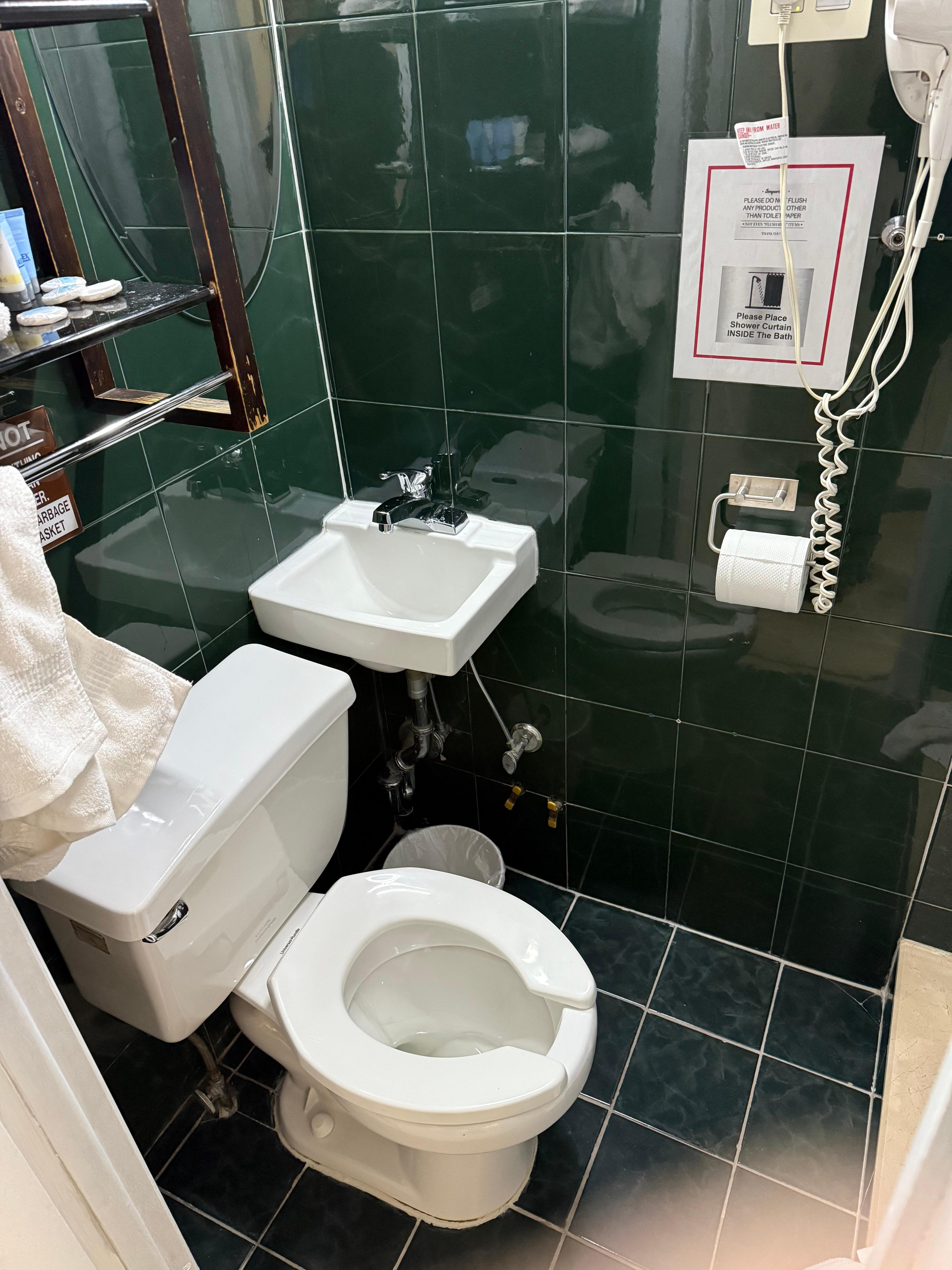 World’s smallest sink and it’s tucked behind the toilet