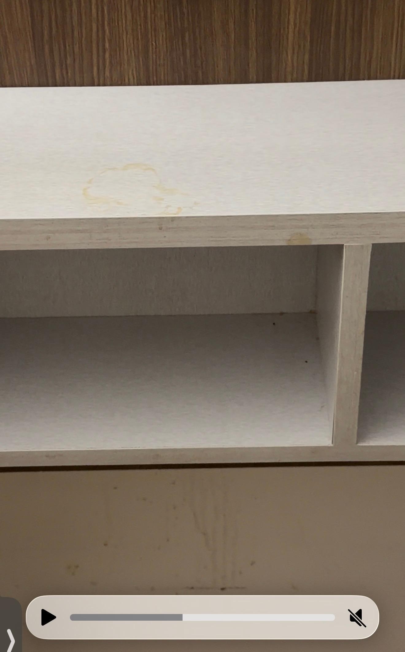 Coffee spot that could be wiped off. We wiped it