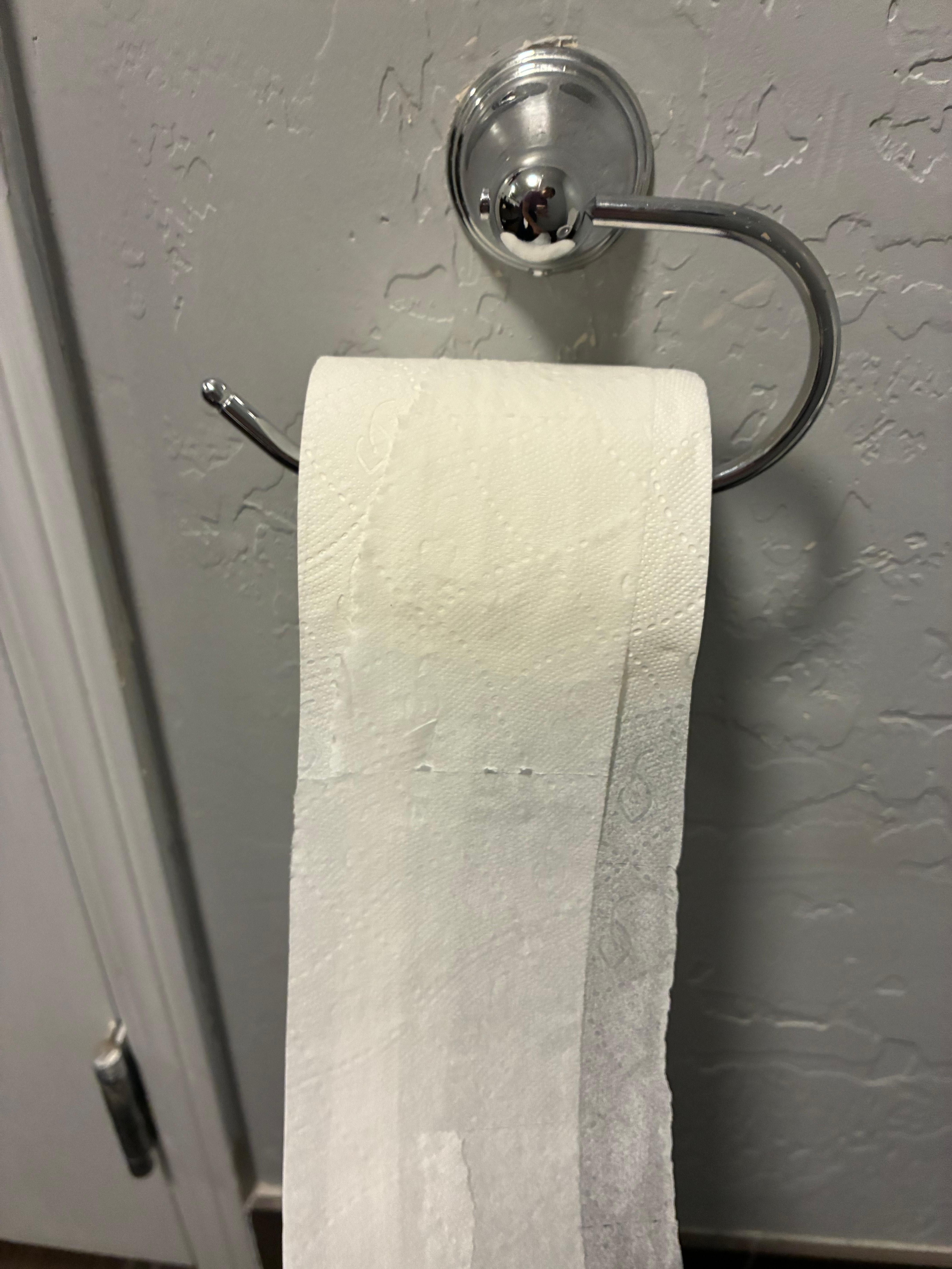 Zoom in and you can see that only part of the roll is double thickness. At times it was 1 thickness- TRANSPARENT! 