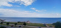 Ausblick Balkon vorn der Strand Steinwarder