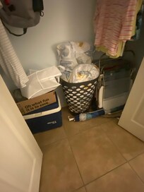 Hardly any room in closet for our stuff.
