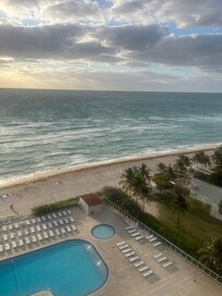 The view from the room’s balcony.