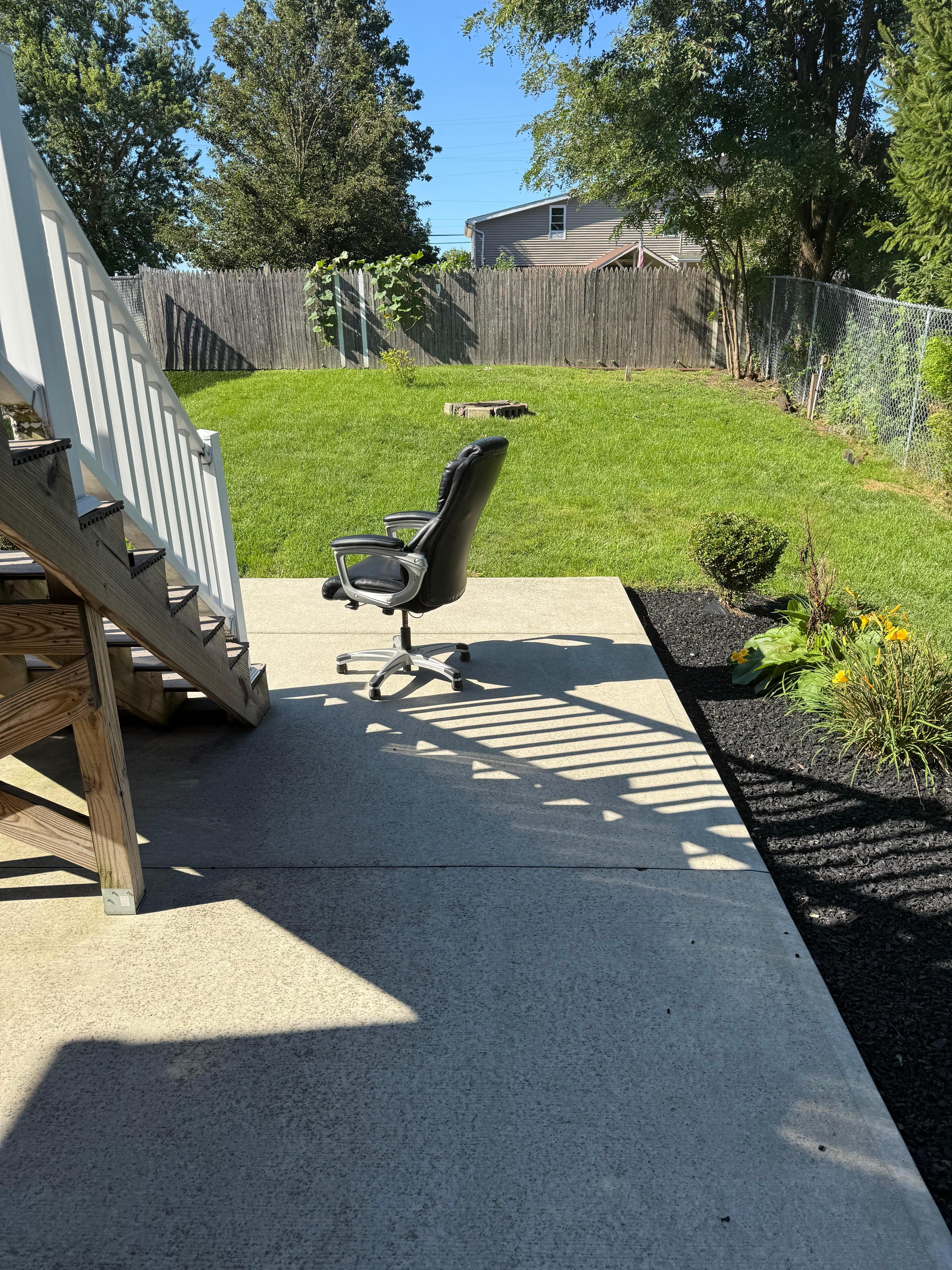 Random office chair outside - office with fresh air?