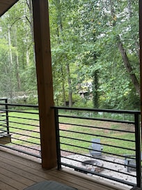 This is the back deck where saw the bear & cubs.