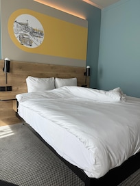Comfortable bed.