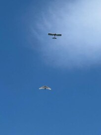 Getting ready to let the Hang glider soar free!