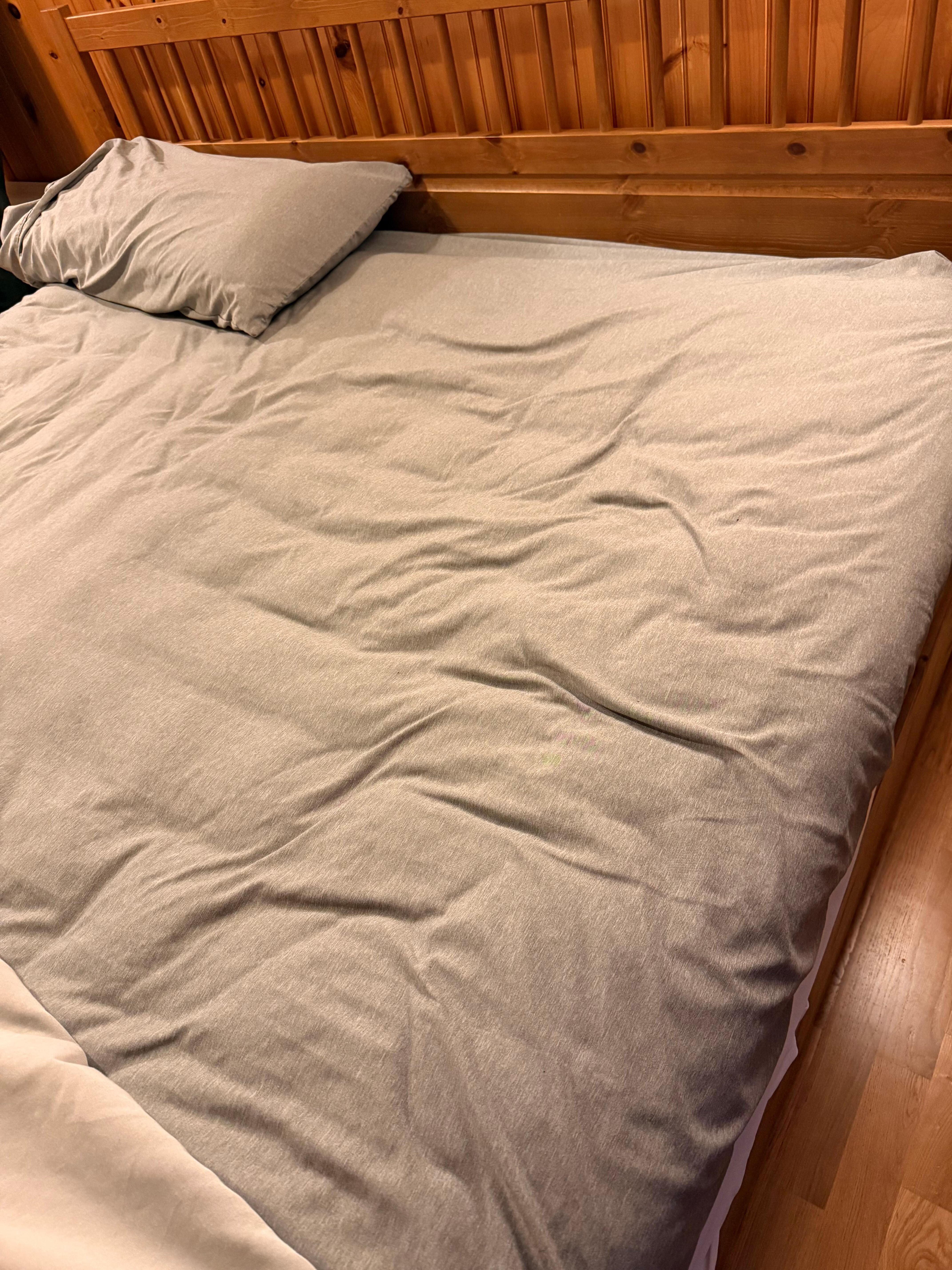 This is what we say when we pulled back quilt, not freshly made