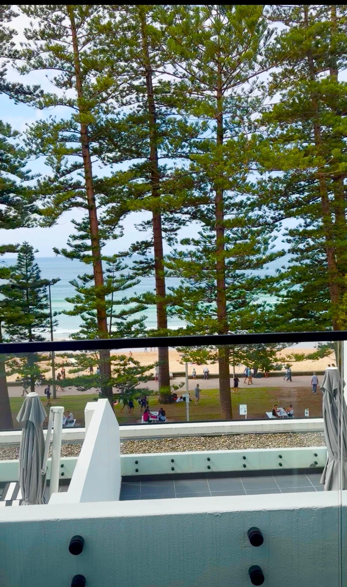 The view directly across the beach from the King Superior suite room 316