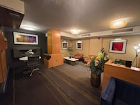 Quiet lounge/work area with coffee and capuccino maker