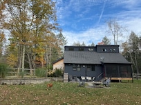 View of the fenced-in back yard.