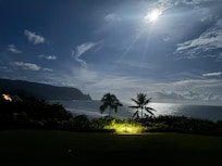 Sunrise with the moon still out from back patio