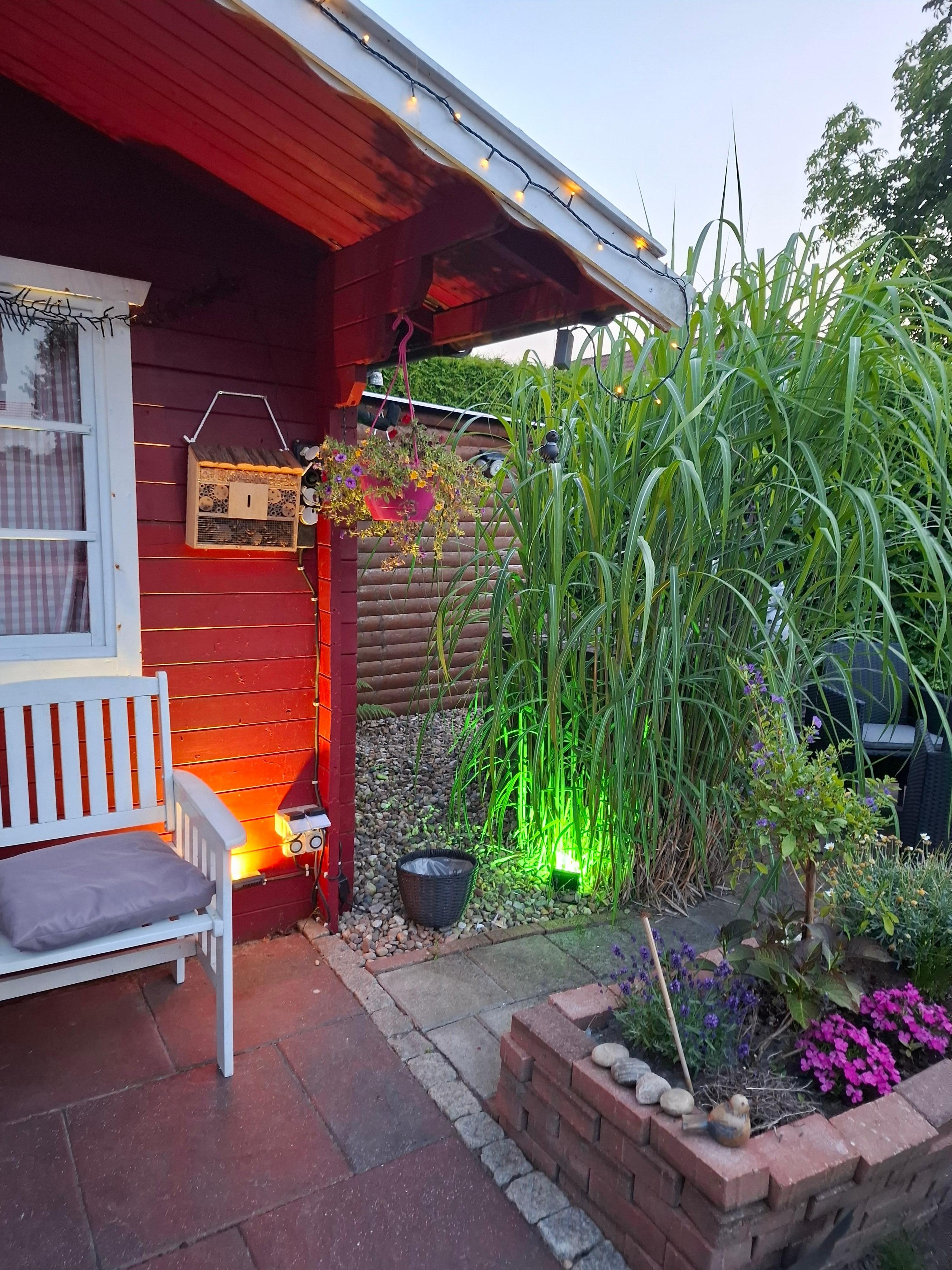 Abends wird der tolle Garten sogar beleuchtet