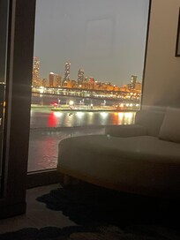 Hotel room view evening