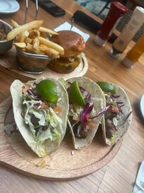 Taco platter & burger/fries platter