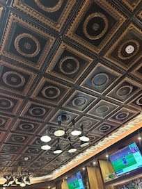 Beautiful restaurant  pressed ceiling