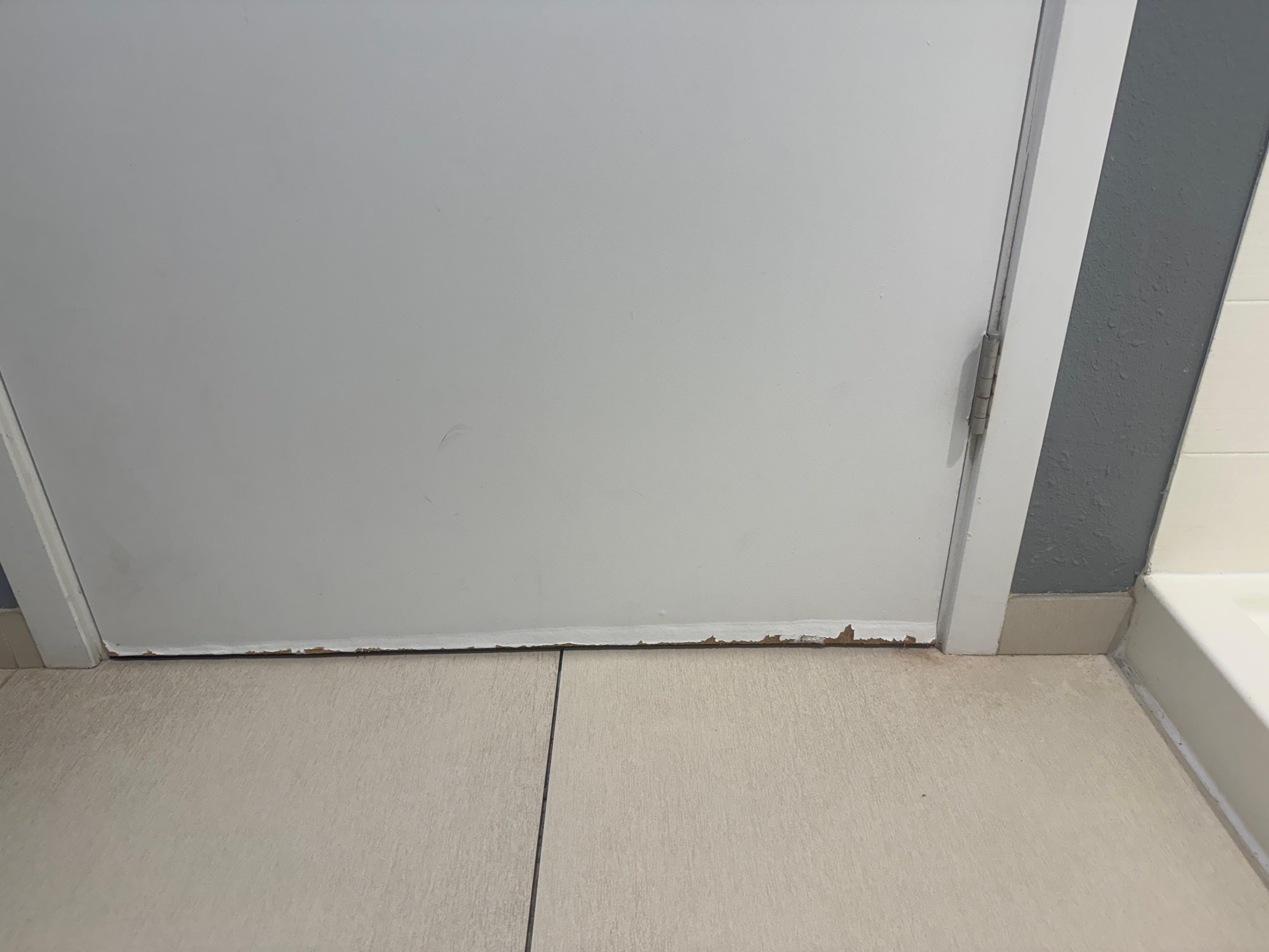 Door damage from all the water damage over time.