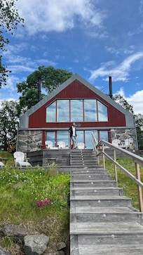 Bastu med fin utsikt ut mot Mälaren