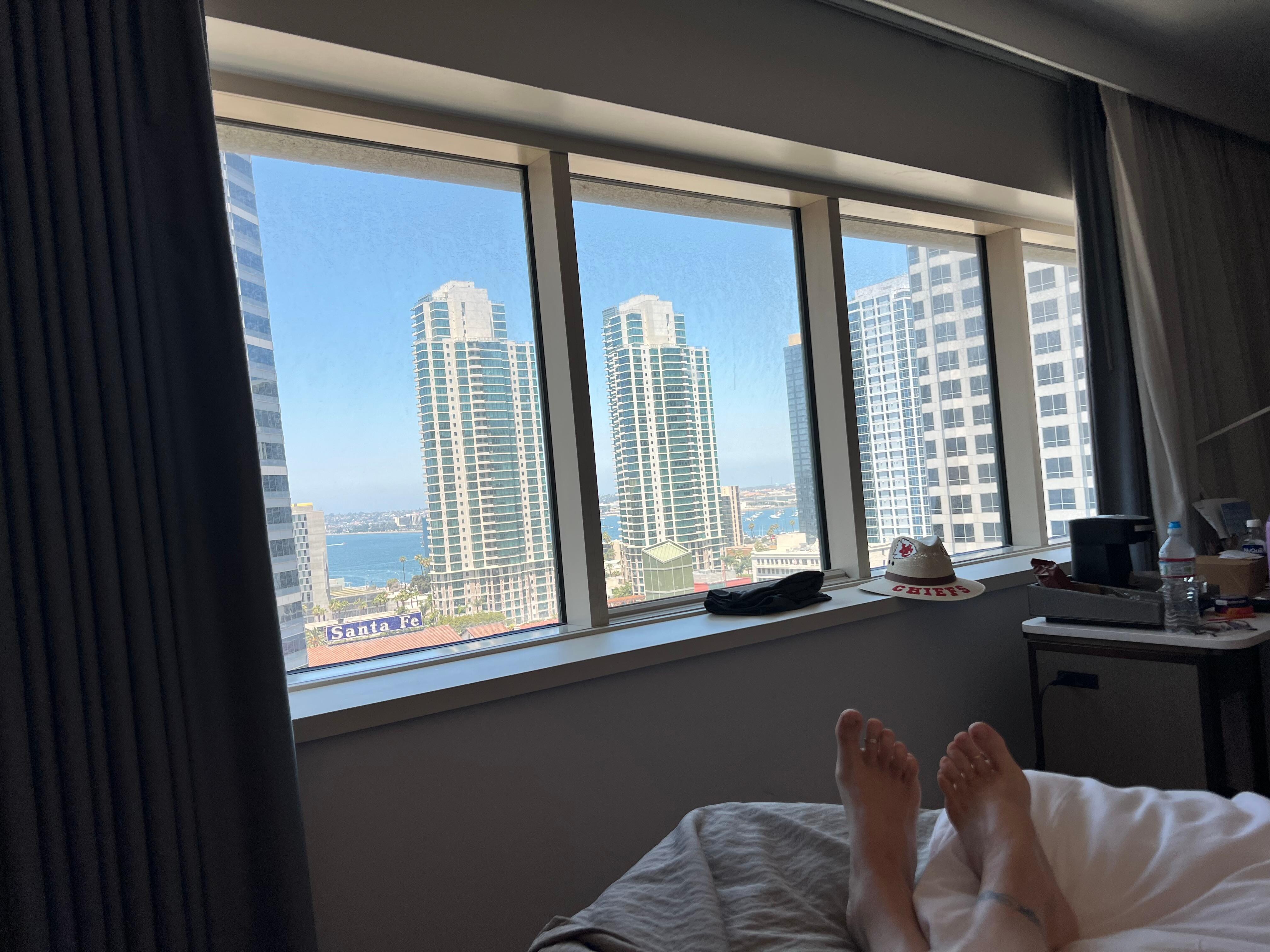 View from my comfy bed