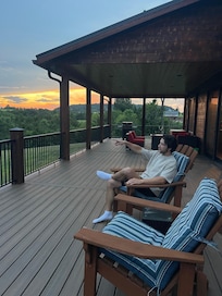 What a beautiful deck to watch the sunset!