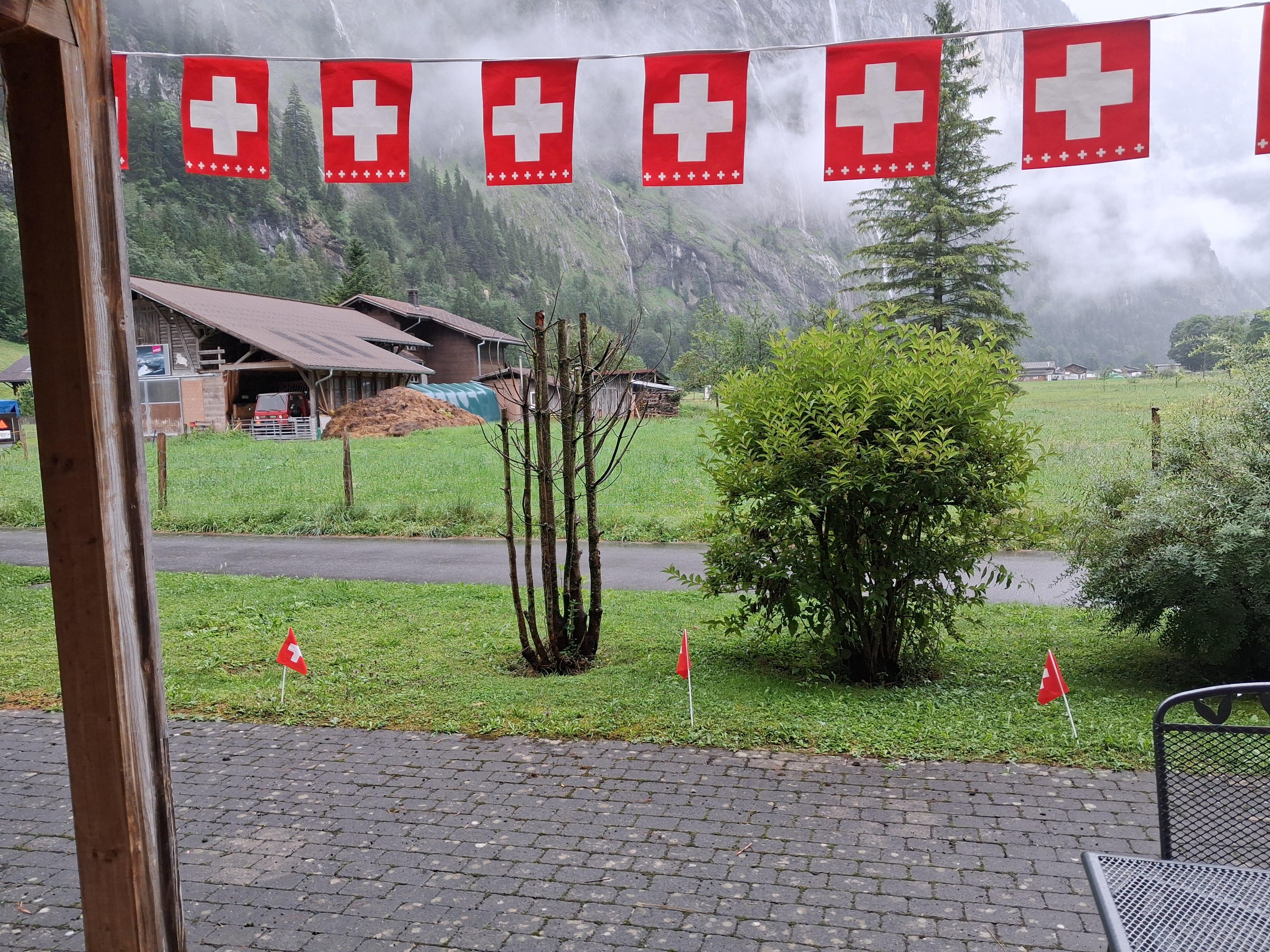 Helicopter pad which is a fun spectacle, and farm nearby who have goats and often a few calves (in the summer).