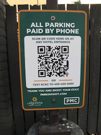 All parking is paid separately through this QR code.