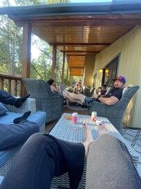 Back deck with plenty of sitting