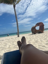 At the beautiful beach.