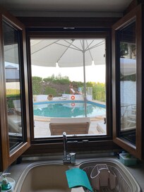 View from kitchen t