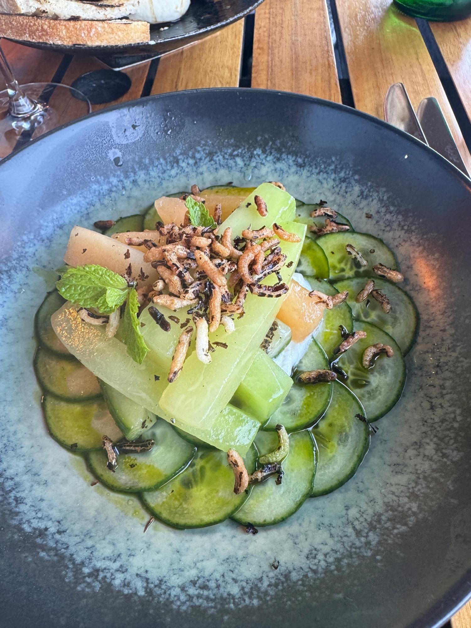 An appetizer at dinner