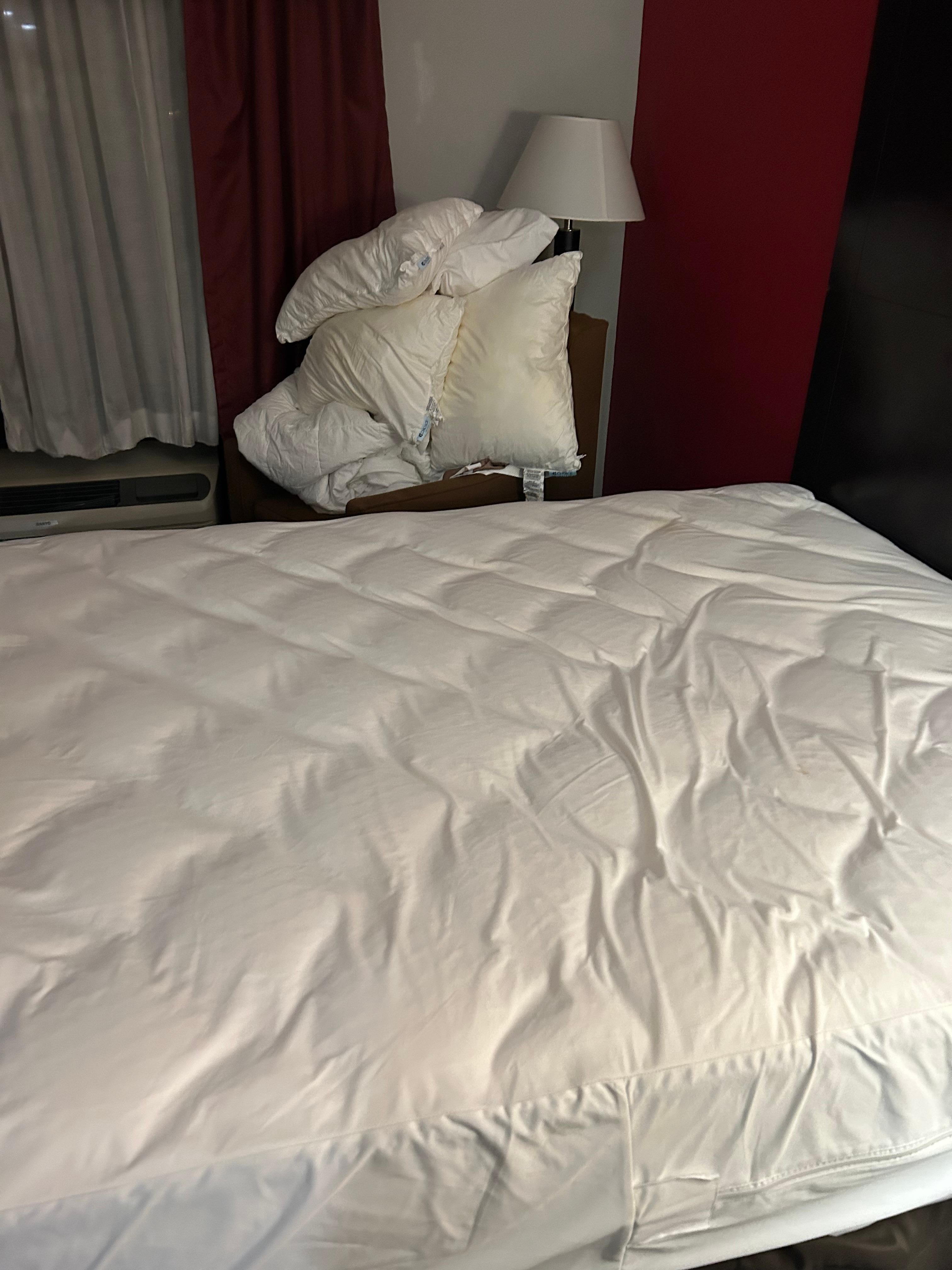 Third room they put us in- bed not made 