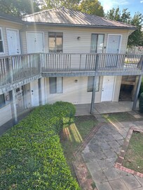 The railing was missing making it a safety hazard. A child could fall right through the opening.