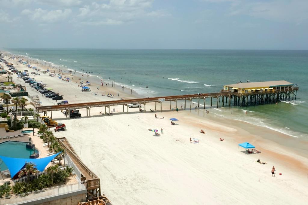 The sand restoration work in front of the building did not really impede us