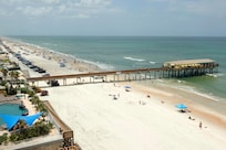 The sand restoration work in front of the building did not really impede us