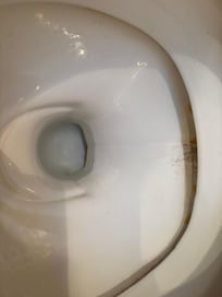 État des toilettes à notre arrivée