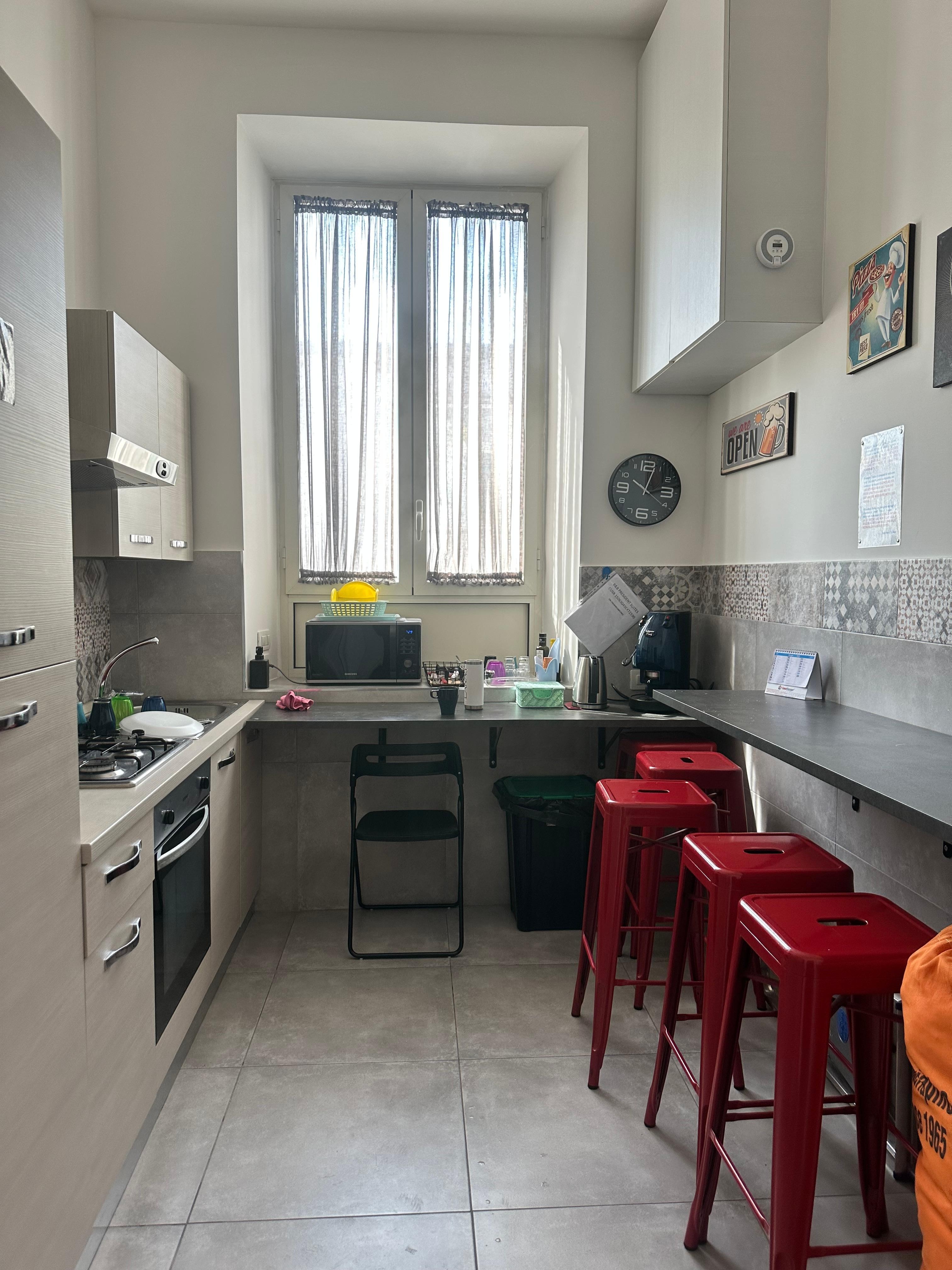 Common kitchen area for guests.
