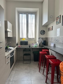 Common kitchen area for guests.