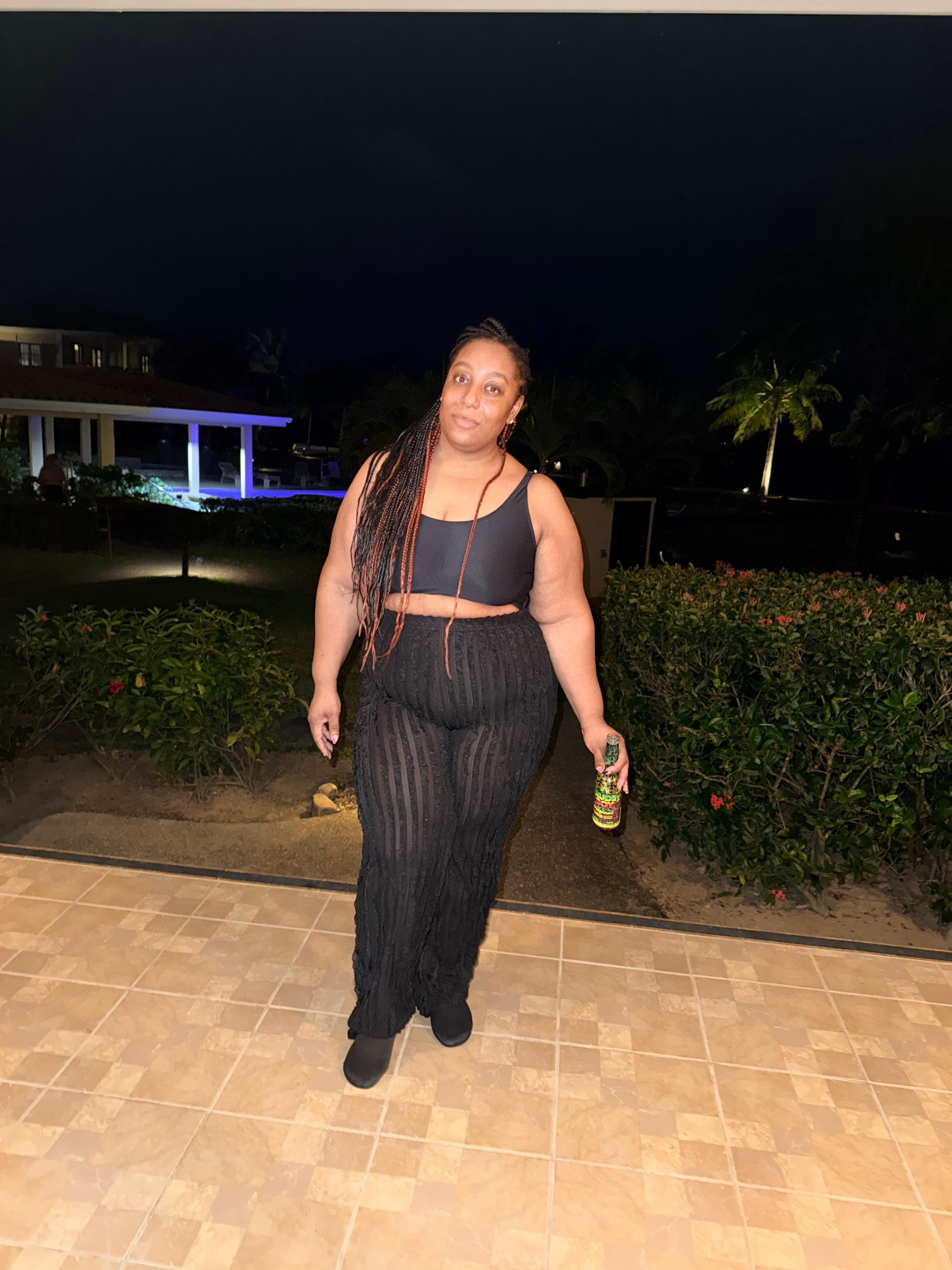 Relaxing on our huge private back patio