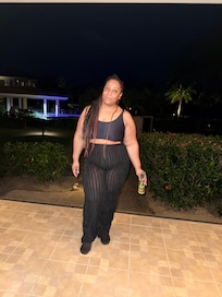 Relaxing on our huge private back patio