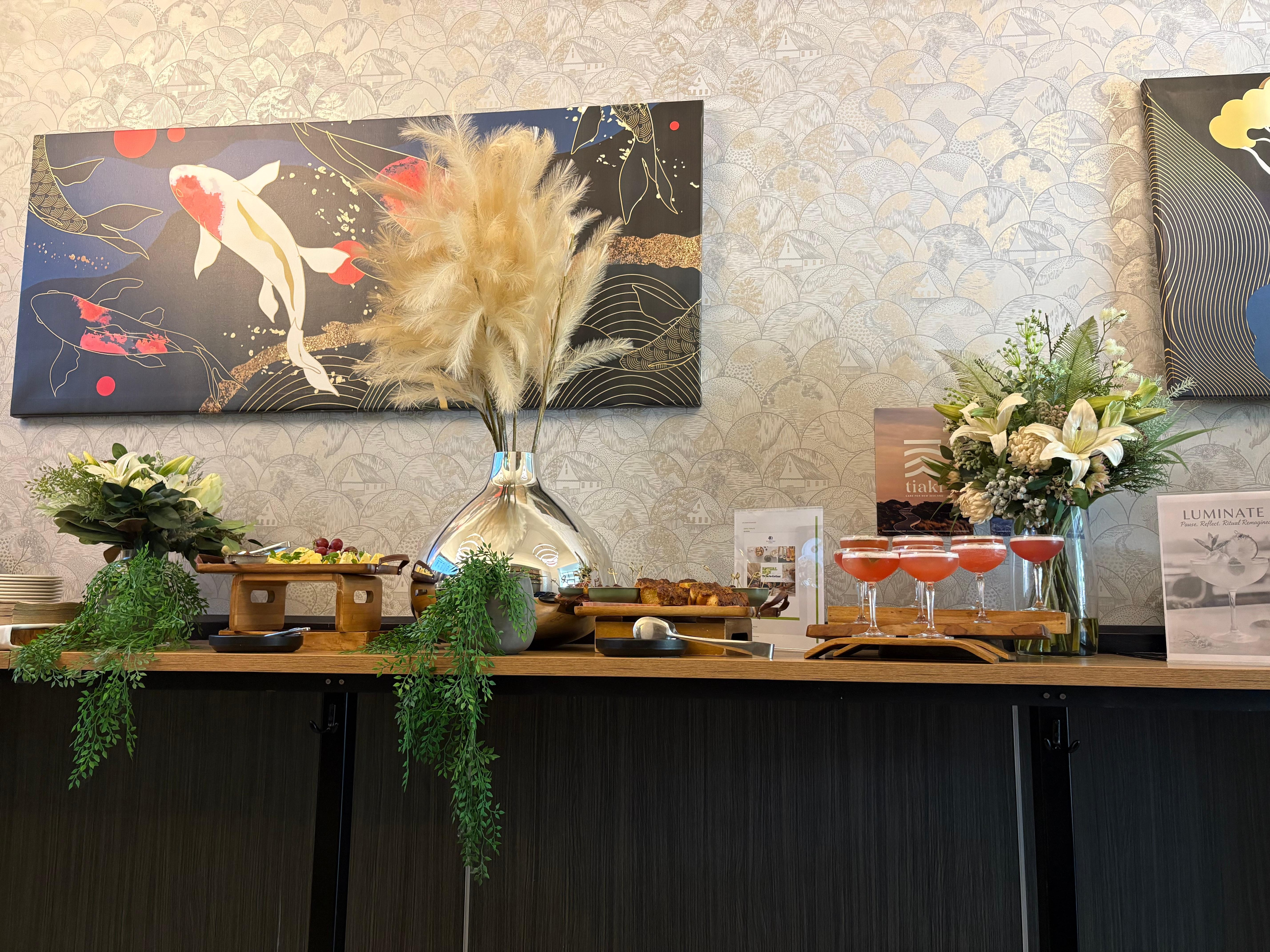 Complimentary Cheese board and drinks in the lobby on Friday afternoon.
