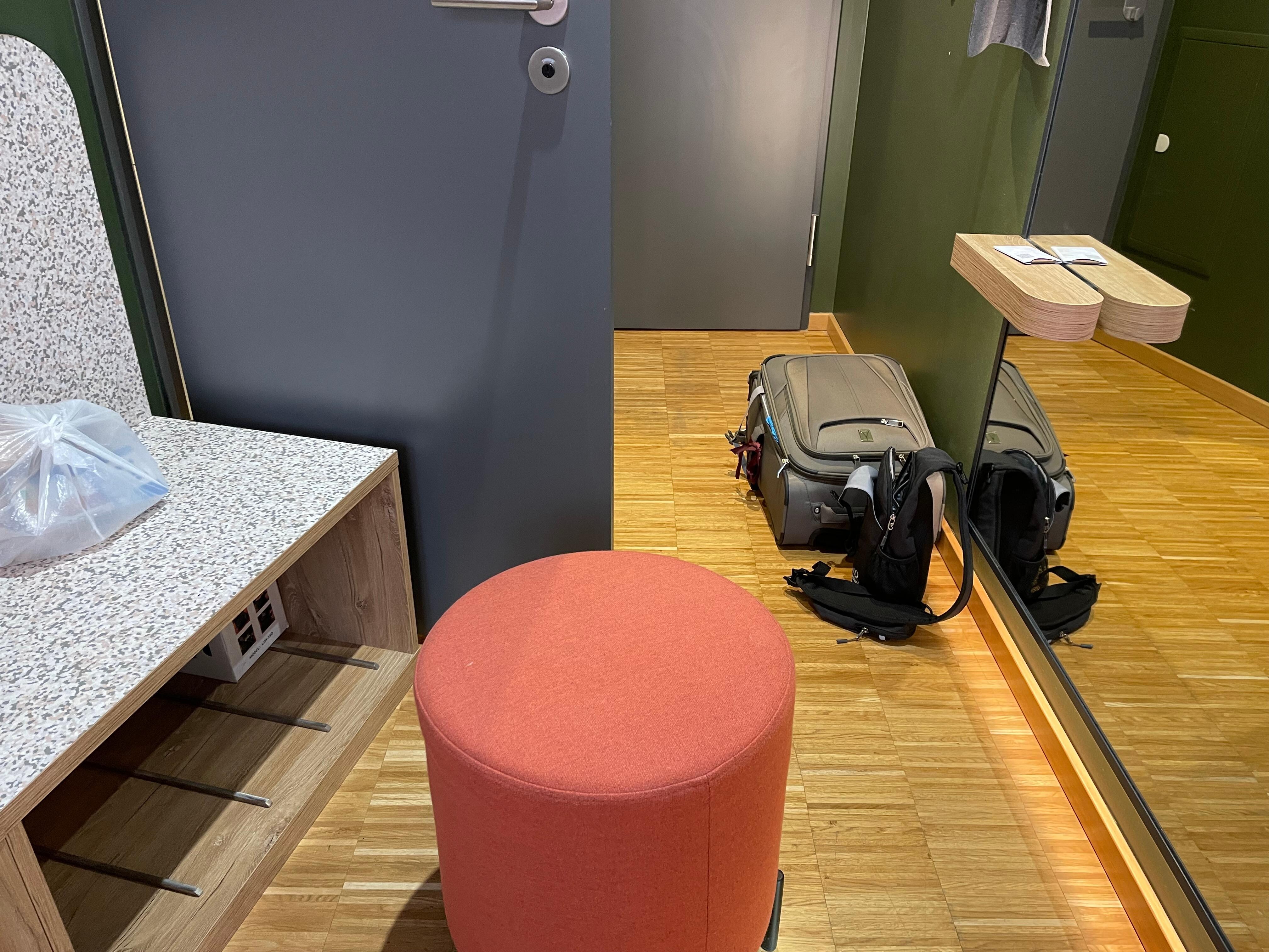 The only “chair” in the room