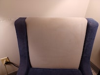 The chairback was so dirty I did not want to sit in that chair.