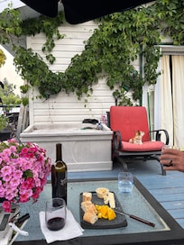 Enjoying the patio
