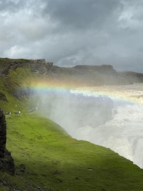 A rainbow at Gullfoss waterfall.