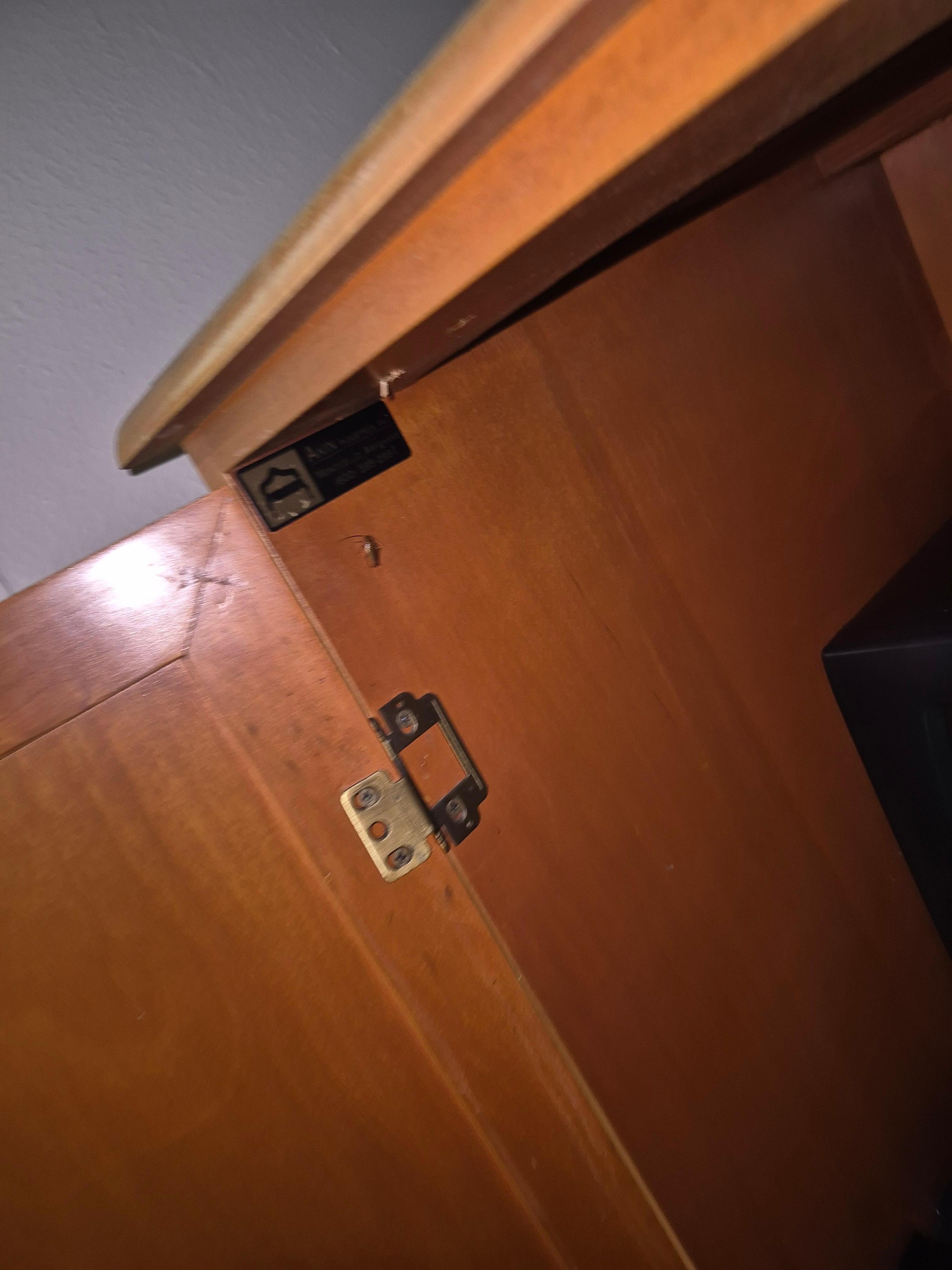 Roach in cabinet. There were more. This one stopped for the photo