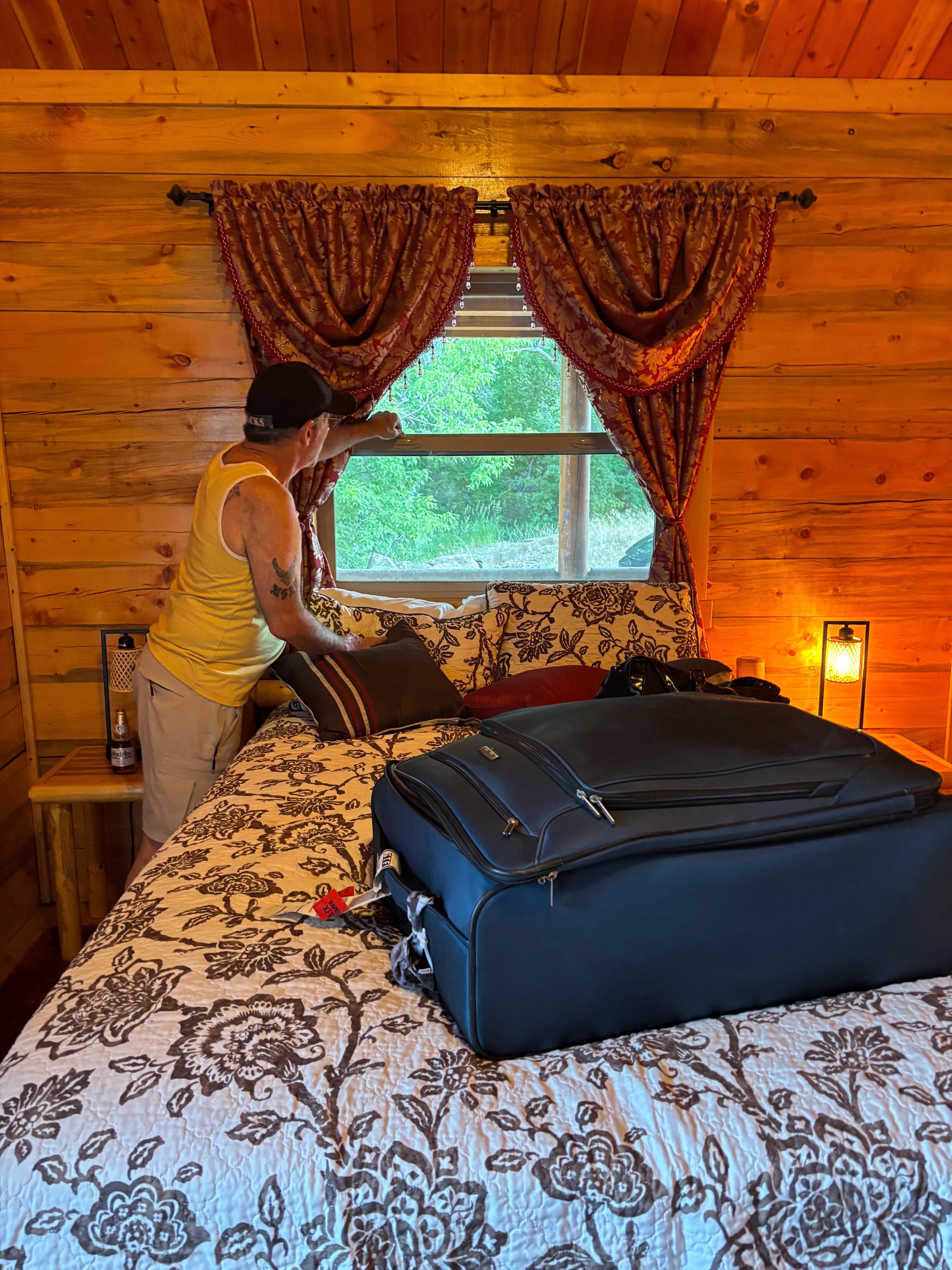 This was the master bedroom. And the bunkbeds, or across from that bed. And there’s a door to the backyard in that room.