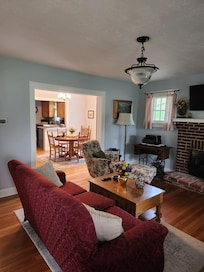 TV room view toward kitchen table