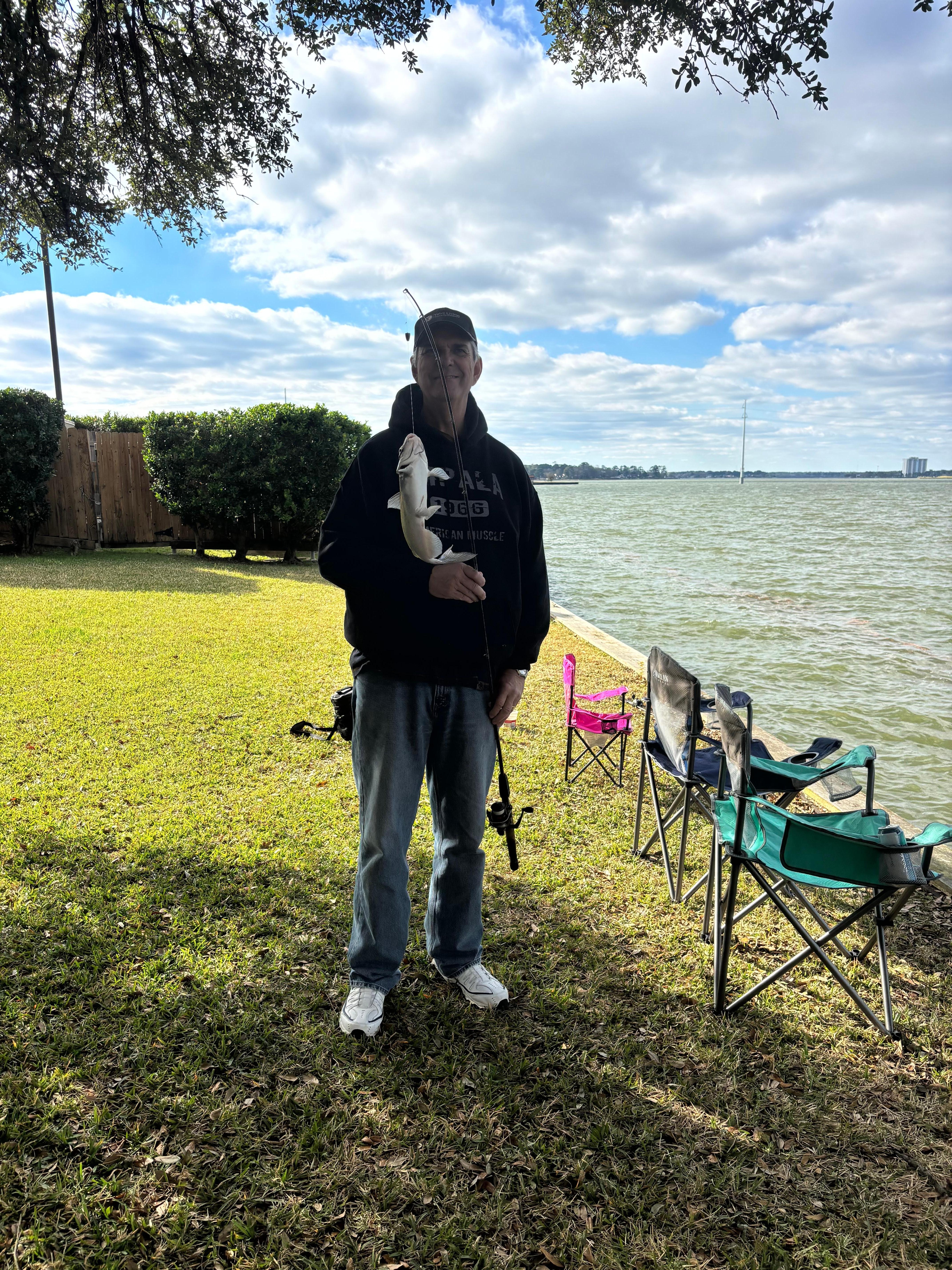 Got a catfish right off the back porch