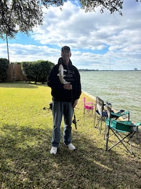 Got a catfish right off the back porch