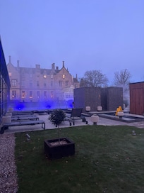 The heated pool and sauna