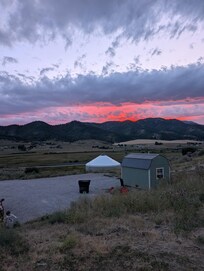 View from the Yurt and Firepit.